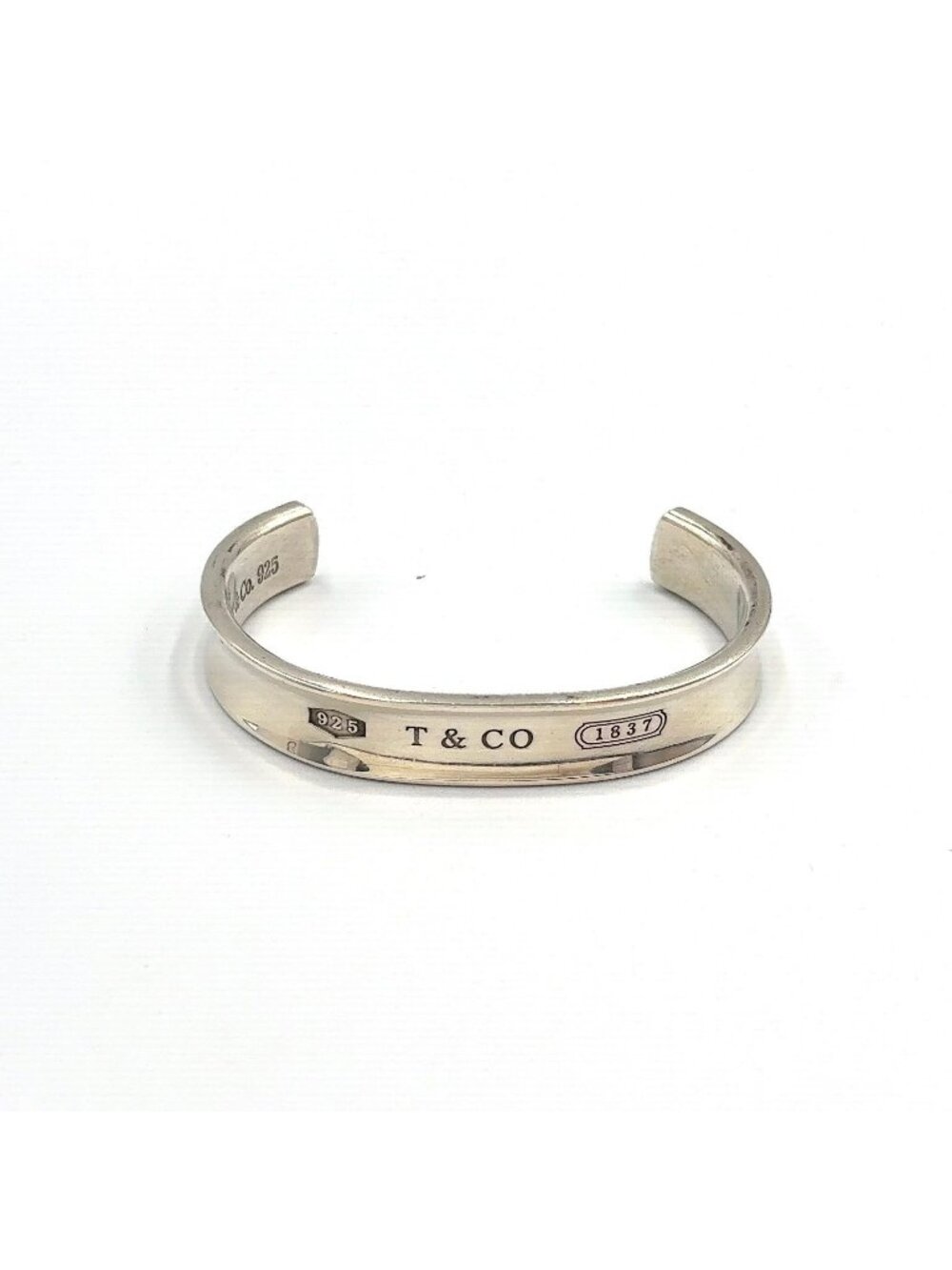 Tiffany & Co 1837 Narrow Cuff Silver Bangle Bracelet